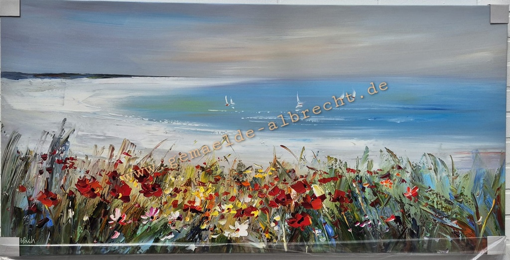 Orig. Leinwandbild "Durch die Blumen" 60 x 120