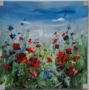 Orig. Leinwandbild "Durch die Blumen" 80 x 80