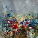 Orig. Leinwandbild "Durch die Blumen" 80 x 80