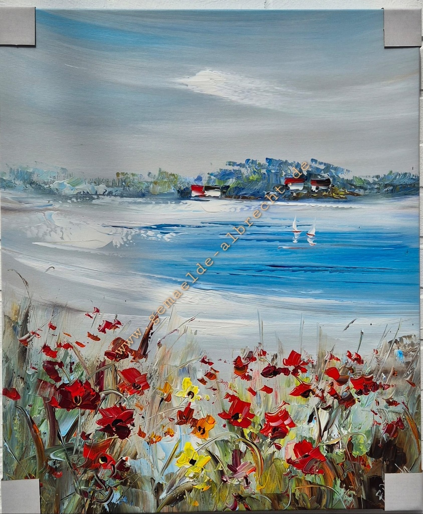 Orig. Leinwandbild "Durch die Blumen" 50 x 60