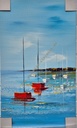 Orig. Leinwandbild "Kuttertreff" 30 x 50