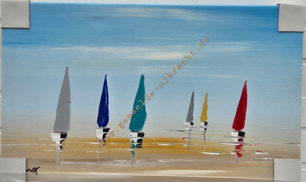 Orig. Leinwandbild "Segler" 30 x 50