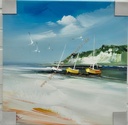 Orig. Leinwandbild "Kuttertreff" 40 x 40