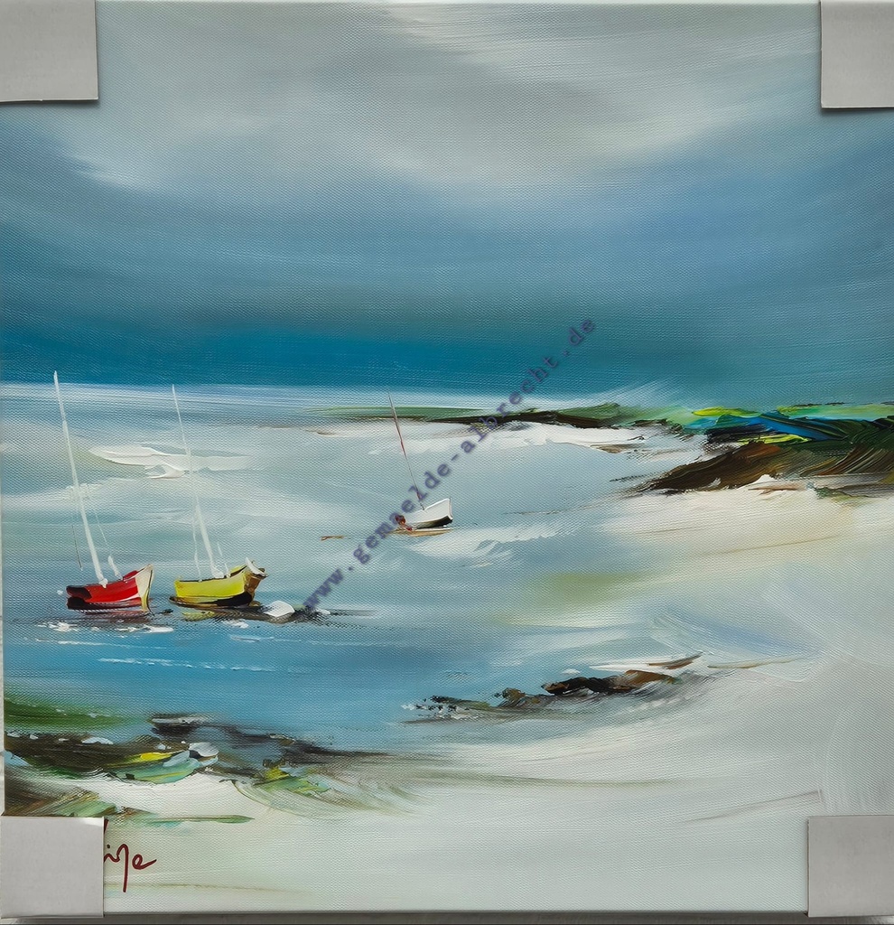 Orig. Leinwandbild "Kuttertreff" 40 x 40