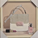 Bild mit Rahmen 3D "Handtasche" hell 40x40cm