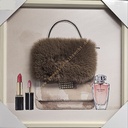 Bild mit Rahmen 3D "Handtasche" braun 40x40cm
