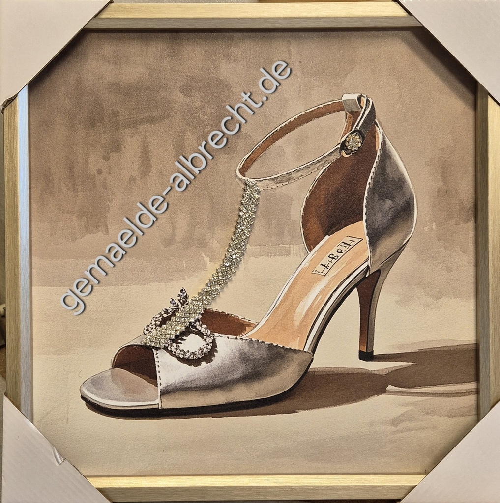 Leinwandbild 3D "Schuh" silber 40x40cm