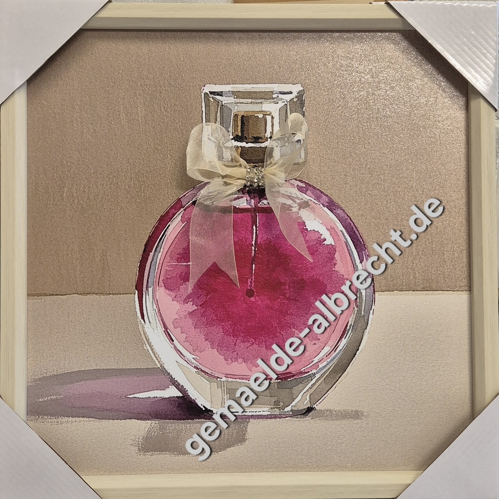 Bild mit Rahmen 3D "Parfümflasche" rund 40x40cm