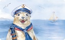 Frühstücksbrettchen "Captain Charlie" cream B 14,5 cm