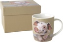 Tasse "Pig Ruffy" Porzellanbecher H 9 cm