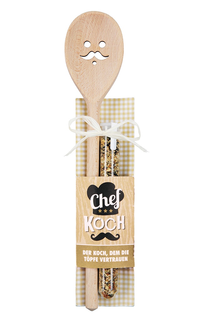 Kochlöffel mit Gewürzmischung "Chef Koch" Der Koch dem die Töpfe vertrauen