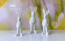 Skulptur Hase "Aldo" weiss  H 24 cm