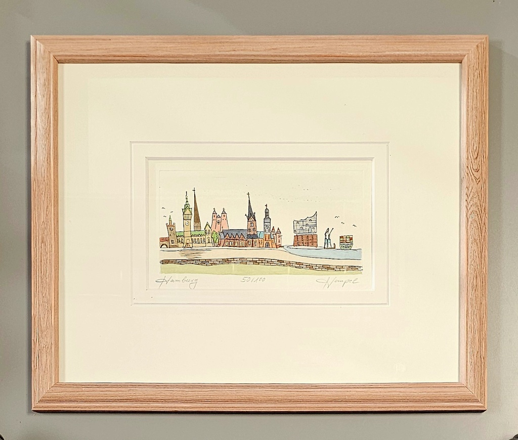 Orig. Radierung "Hamburg" PP 24 x 30 cm
