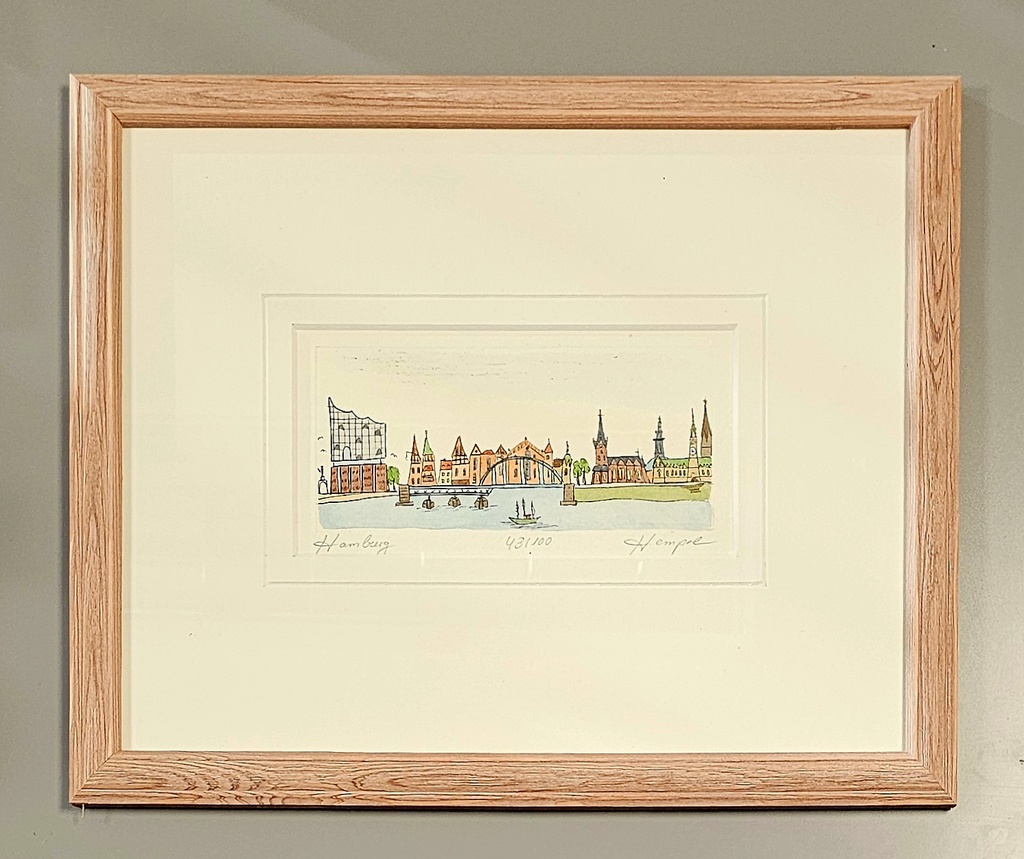 Orig. Radierung "Hamburg" PP 24 x 30 cm