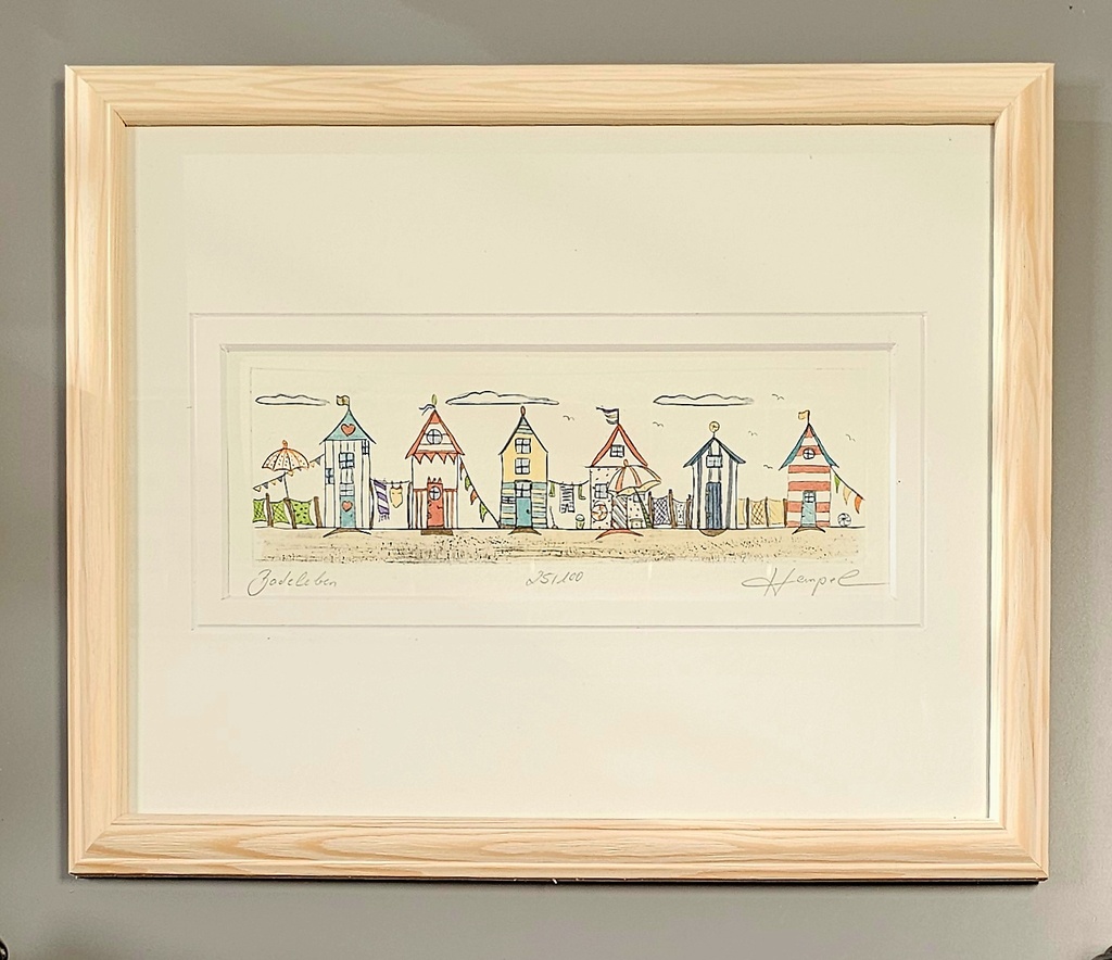Orig. Radierung "Badeleben" PP 24 x 30 cm