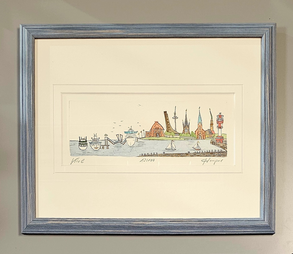 Orig. Radierung "Kiel" PP 24 x 30 cm