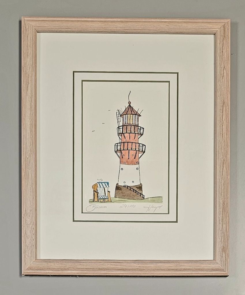 Orig. Radierung "Büsum" PP 24 x 30 cm