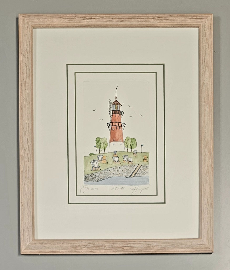 Orig. Radierung "Büsum" PP  24 x 30 cm