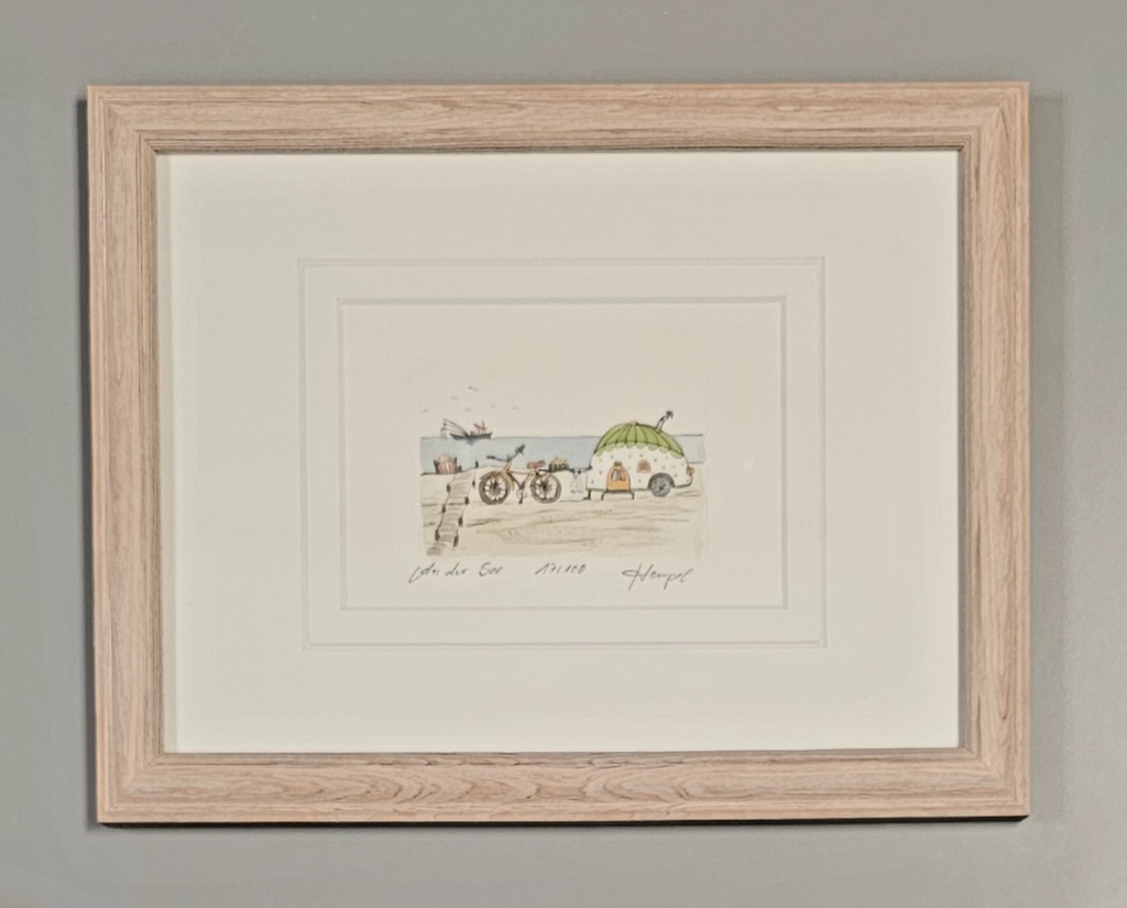 Orig. Radierung "An der See" PP 18 x 24 cm