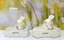 Skulptur Hase im Auto "Albano" H 12,5 cm