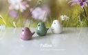 Skulptur Vogel "Pallino" rosè H 9 cm