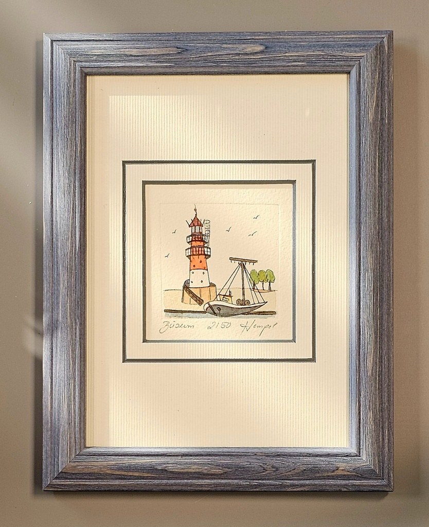 Org. Radierung "Büsum" 13 x 18 cm