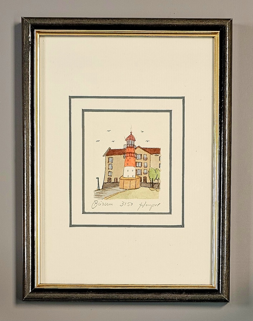 Org. Radierung "Büsum" 13 x 18 cm