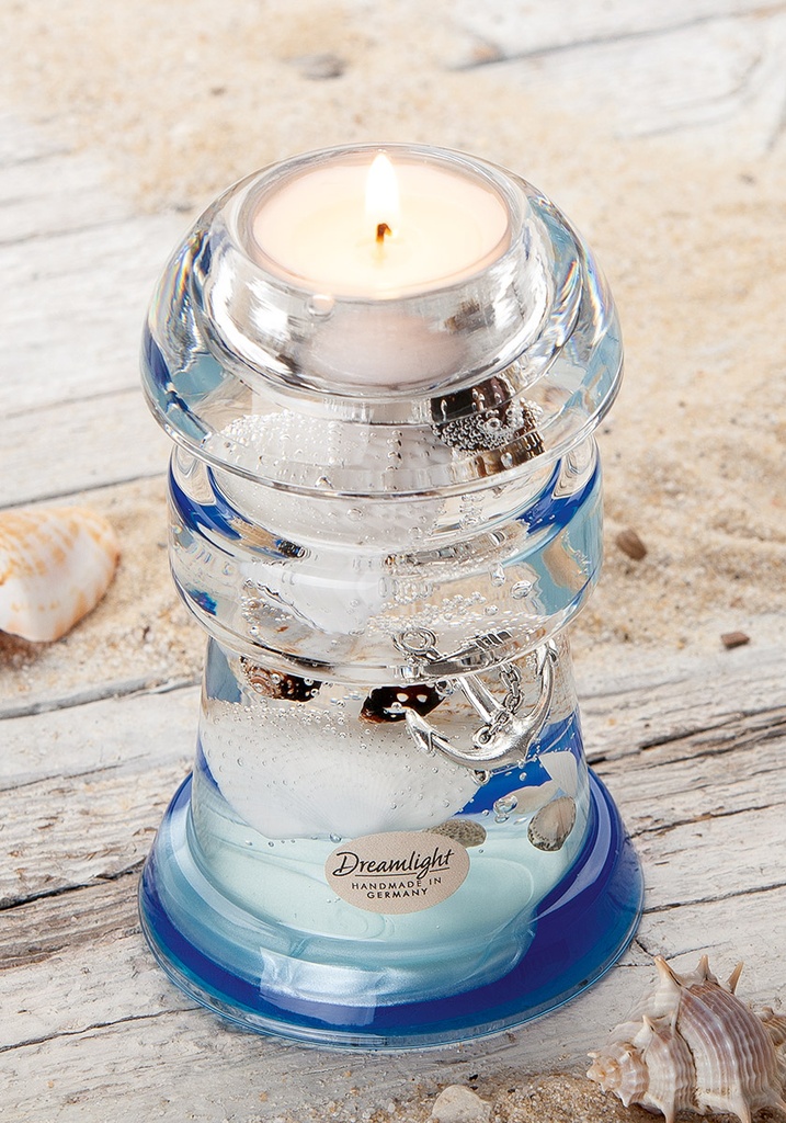 Dreamlight Glas Teelichthalter "Nautico Ocean" H 12 cm