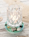 Dreamlight Glas Teelichthalter/Windlicht "Coral Beach" H 12 cm