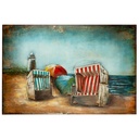 Metall Bild "Strandkorb"  80 x 120 cm