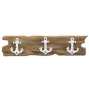 Wandrelief/Garderobe "Anker" Holz/Metall B 50 cm