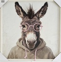 Original Leinwandbild "Esel" Kunstfell 60 x 60 cm