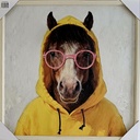 Bild 3D "Pferd Hoody gelb" Kunstfell 60 x 60 cm