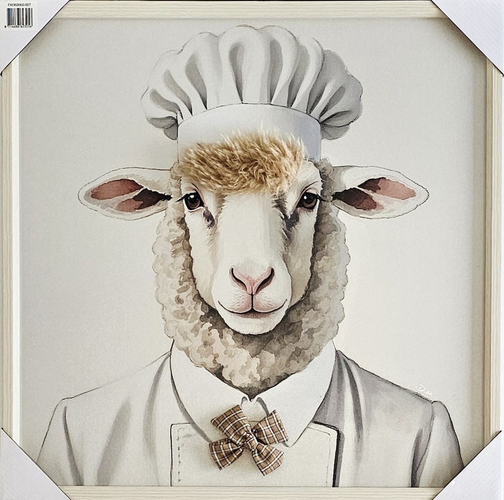 Bild 3D "Koch Schaf" 60 x 60 cm