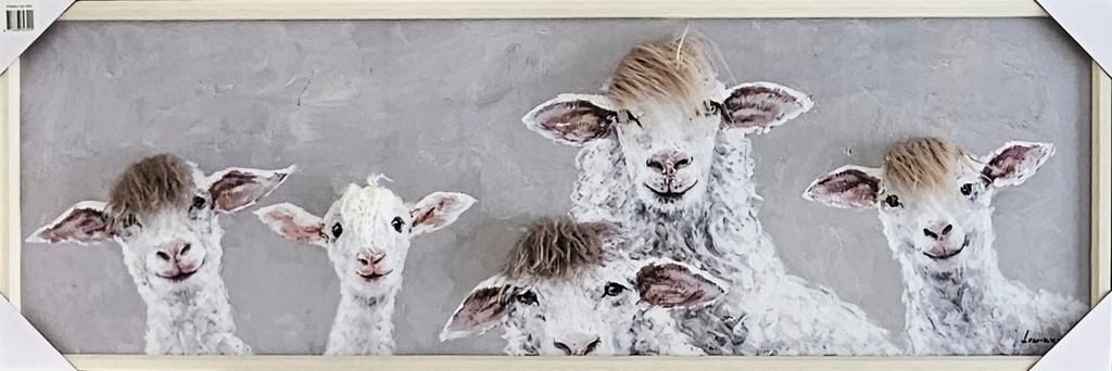 Bild mit Rahmen 3D "Schafe" 40 x 120 cm