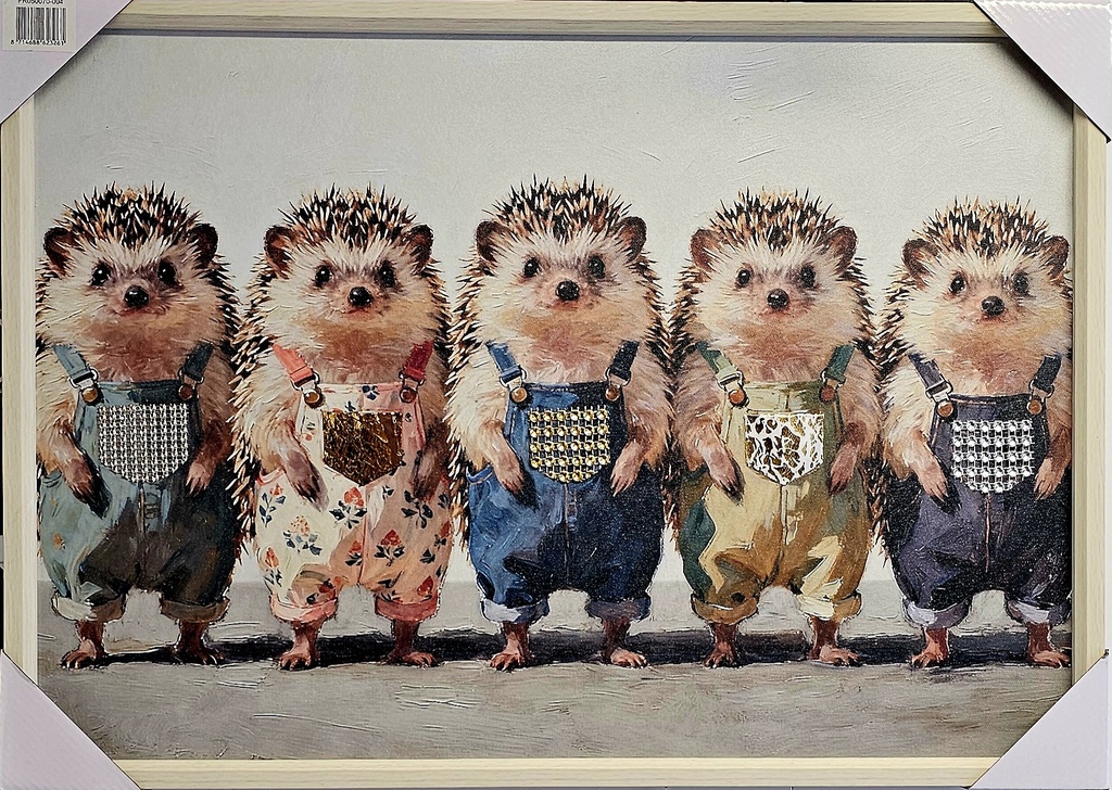 Bild mit Rahmen 3D "Igel" 50 x 70 cm