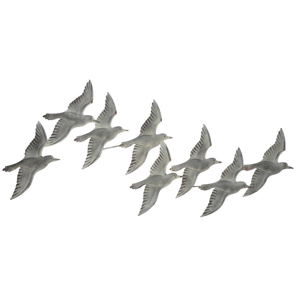 Wanddeko Metallrelief  "Möwen" B 94 cm