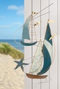 Wanddeko Metall "Bootstour" H 88 cm