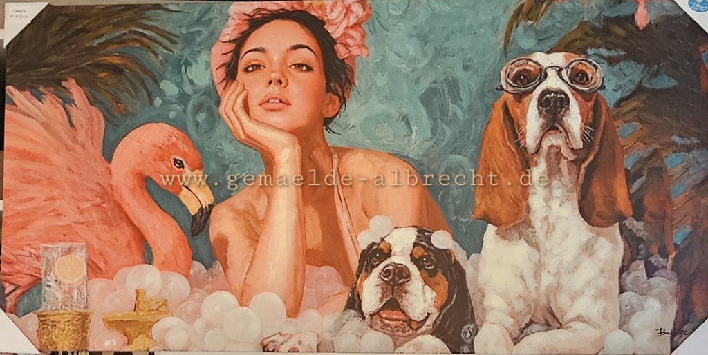 Orig. Leinwandbild "Tierisch Gut"  60 x 120 cm