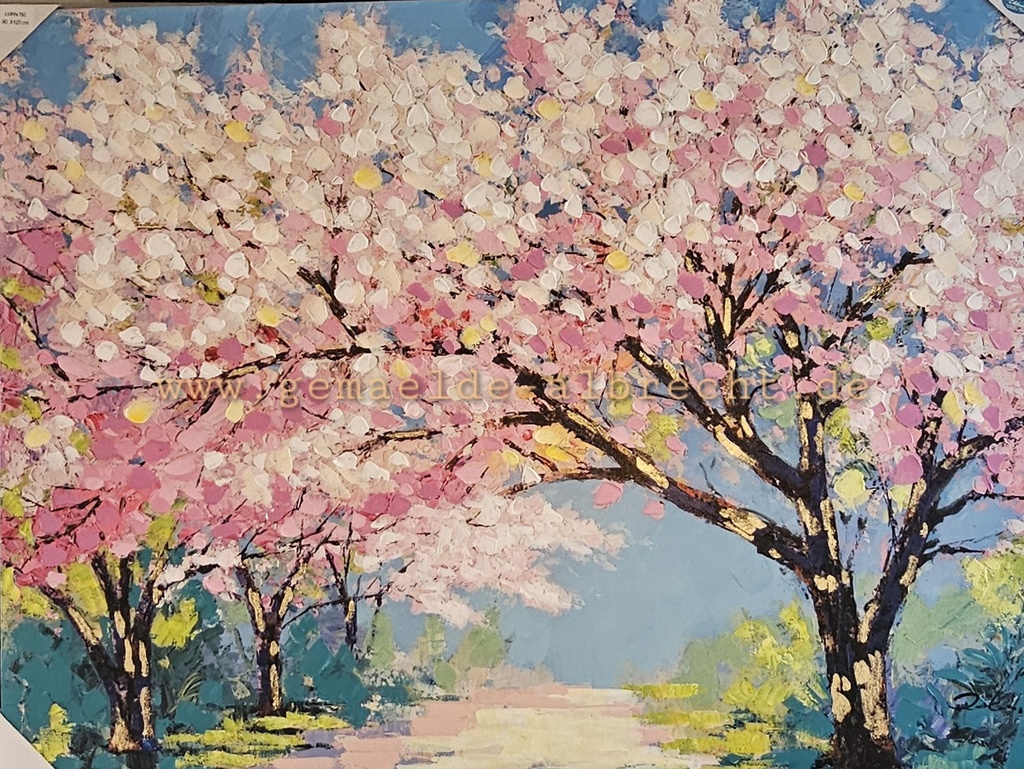Orig. Leinwandbild "Volle Kirschblüte"  90 x 120 cm