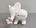 Skulptur Elefant "Leon schauend" Blume rosè H 8 cm