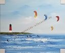 Orig. Acrylgemälde "Büsumer Kitesurfer" 50 x 60 cm