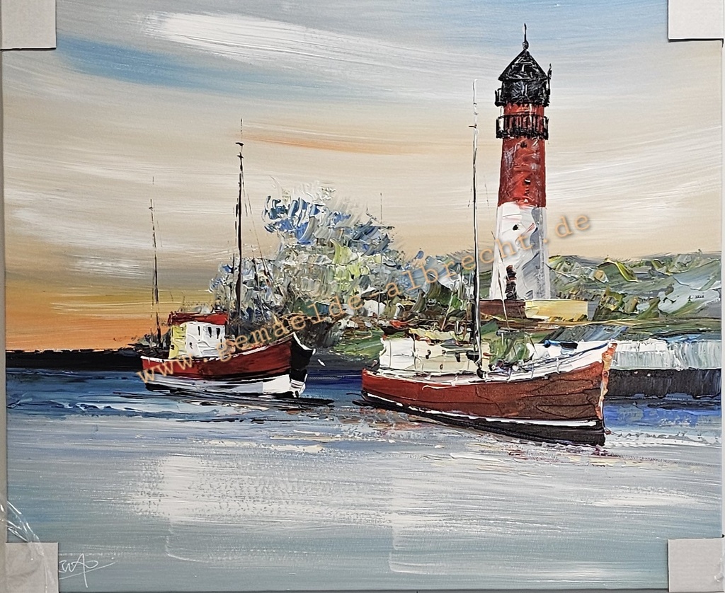 Orig. Acrylgemälde "Büsumer Hafen" 50 x 60 cm