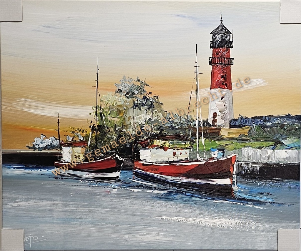 Orig. Acrylgemälde "Büsumer Hafen" 50 x 60 cm
