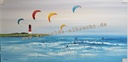 Orig. Acrylgemälde "Büsumer Kitesurfer" 60 x 120 cm
