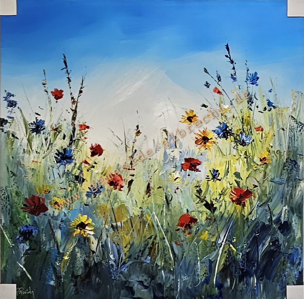Orig. Acrylgemälde "Flowers" 80 x 80 cm