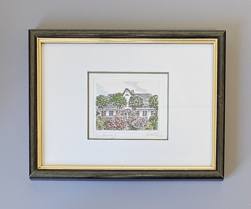 Orig. Radierung "Friesenhaus" 13 x 18 cm