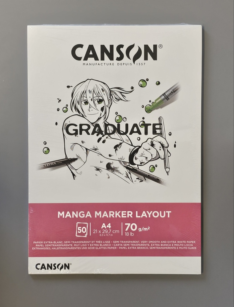 Malblock Canson Graduate Manga Marker Layout A4 50 Blatt