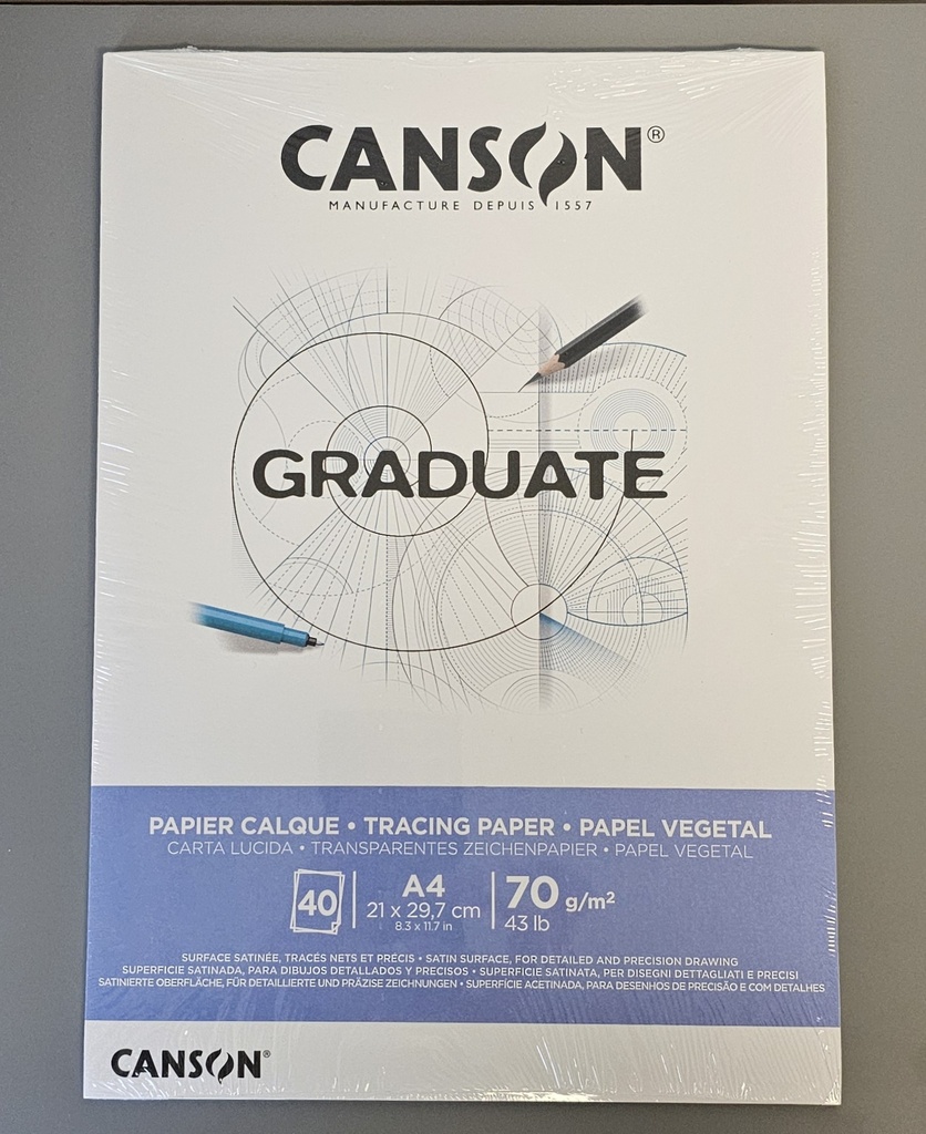 Canson Graduate Transparent Papier A4 Block