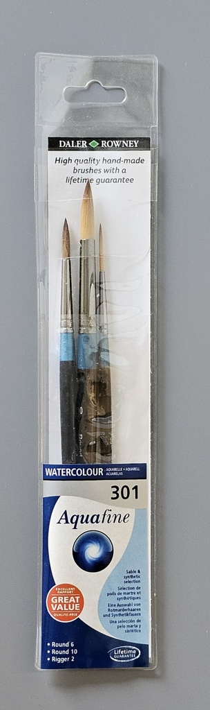 Daler Rowney Aquafine Rotmarder/Sythetik Pinsel 3 Stk Etui